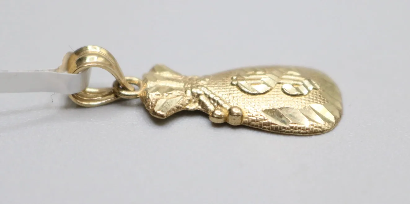 10K Yellow Gold Money Bag Charm (1.5 Grams)