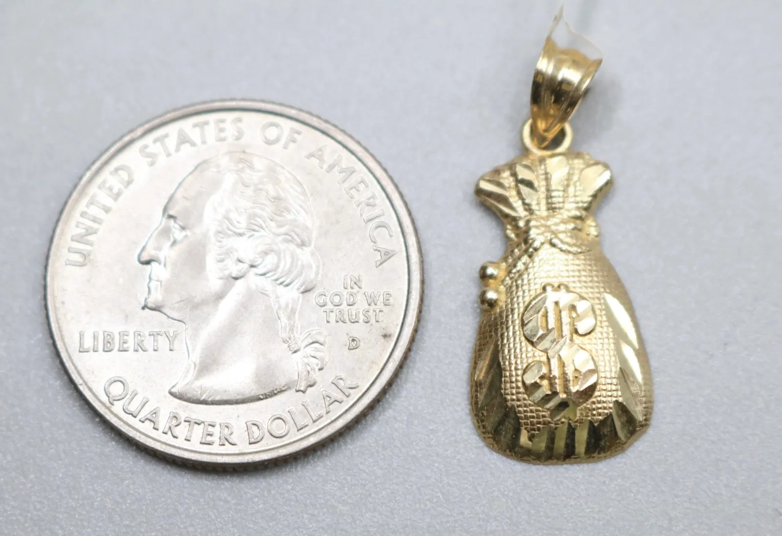 10K Yellow Gold Money Bag Charm (1.5 Grams)