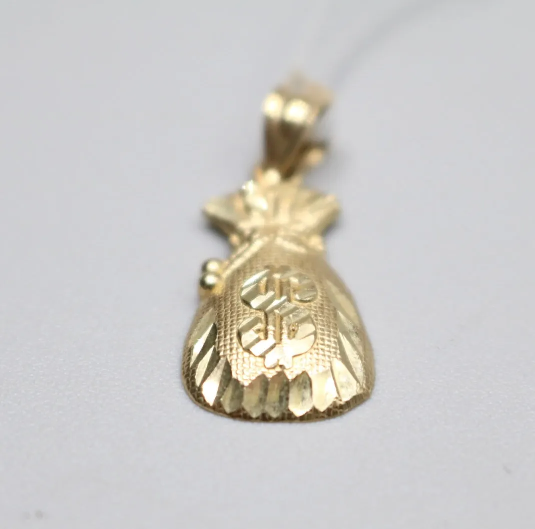 10K Yellow Gold Money Bag Charm (1.5 Grams)