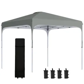 3 x 3 (M) Pop Up Gazebo, Foldable Canopy Tent with Carry Bag with Wheels and 4 Leg Weight Bags for Outdoor Garden Patio Party, Grey