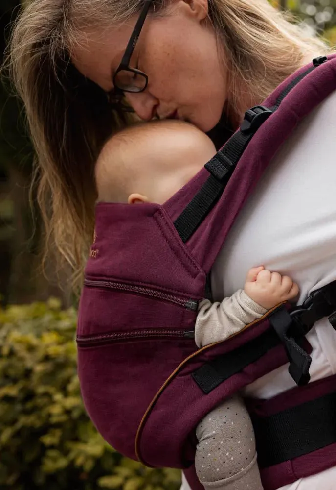 [3 Years Local Warranty] Manduca XT Organic Cotton Baby & Toddler Carrier - Denim Berry Toffee