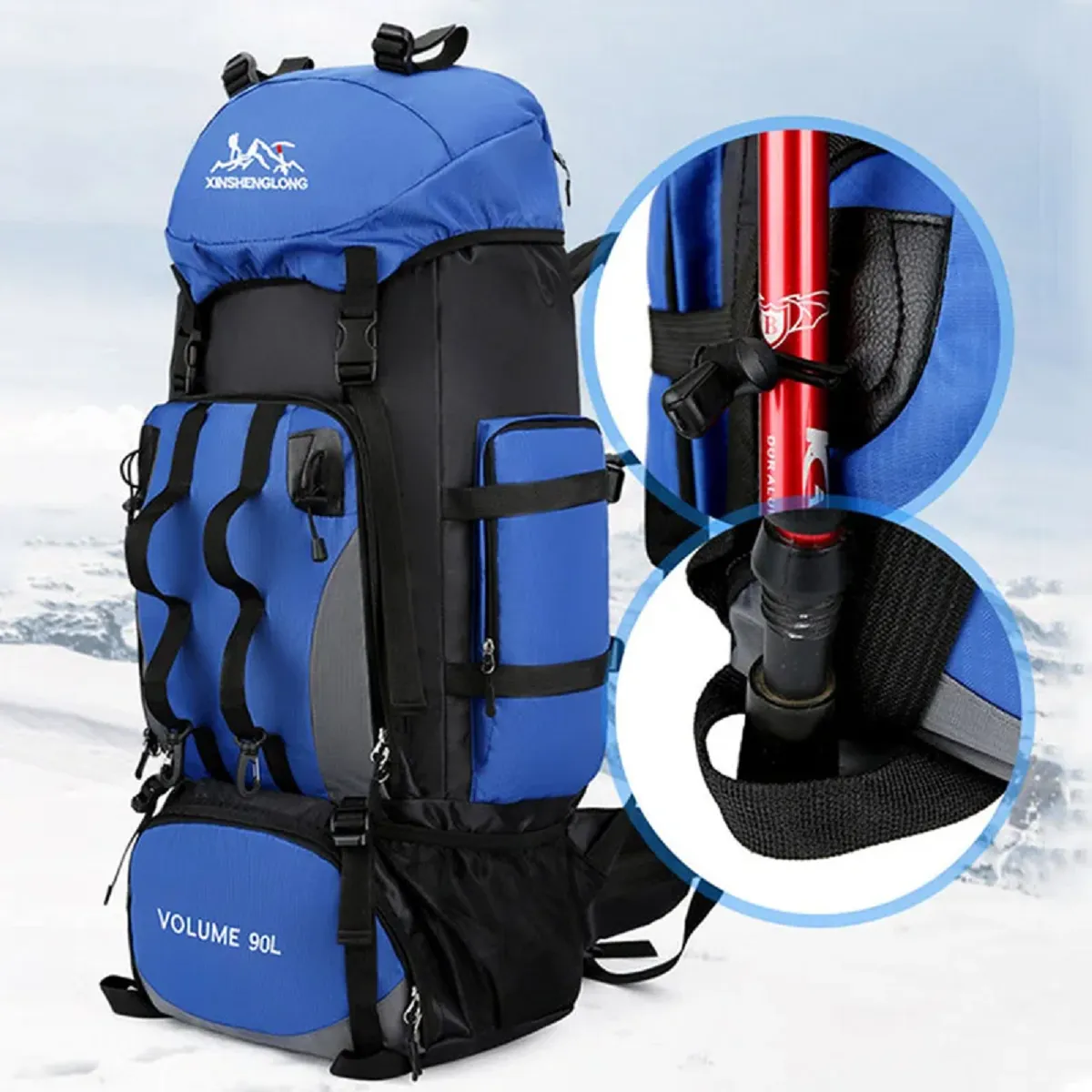 90L Waterproof Hiking Camping Backpack Trekking Bag