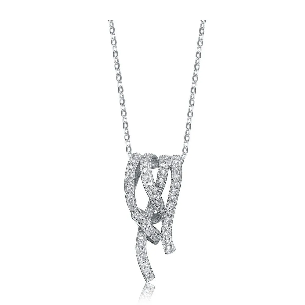 .925 Sterling Silver White Cubic Zirconia Pendant