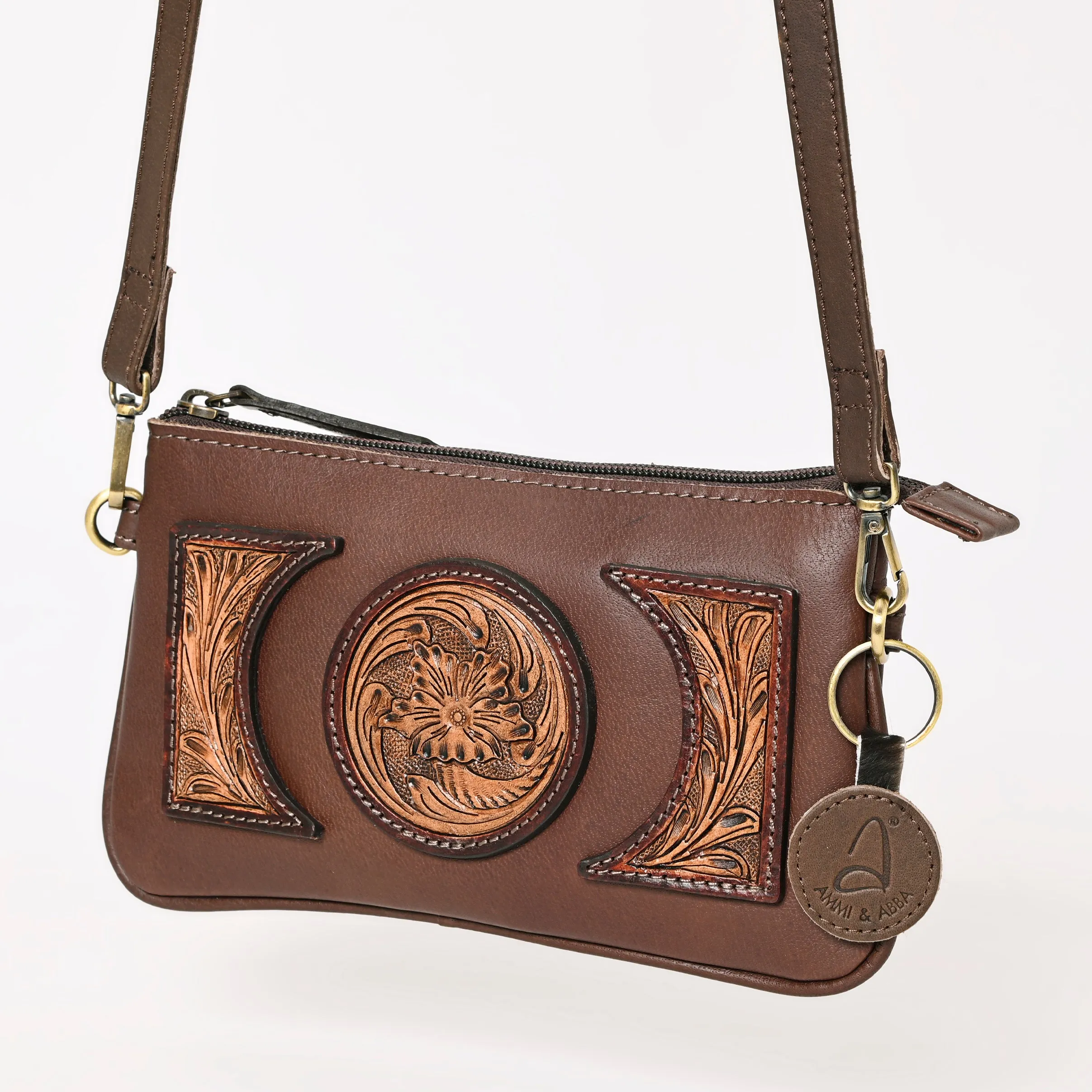 A&A-987  Montana West 100% Genuine Oily Calf Leather  Crossbody