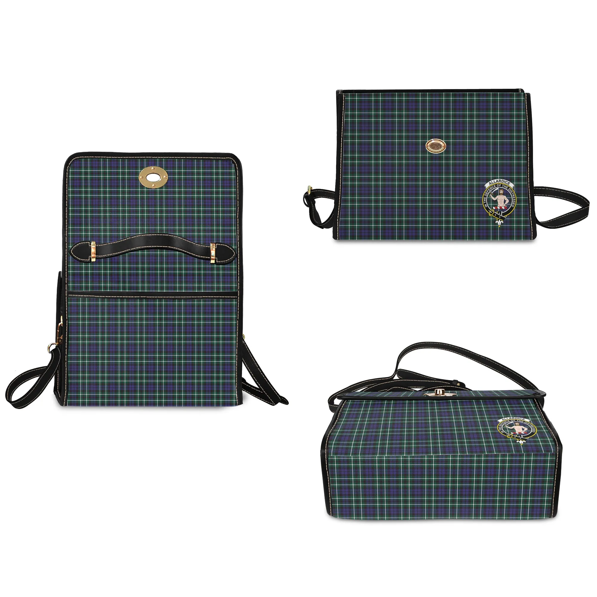 Allardice Tartan Waterproof Canvas Bag with Family Crest