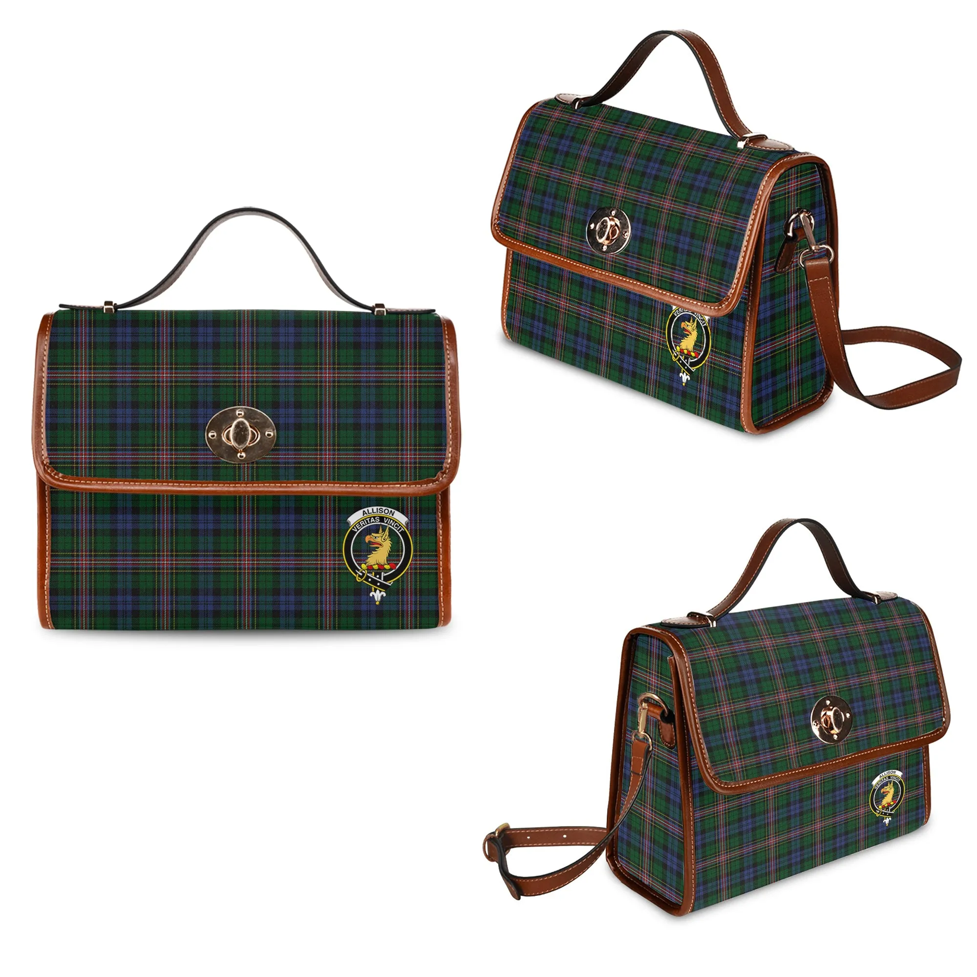 Allison Tartan Waterproof Canvas Bag with Family Crest