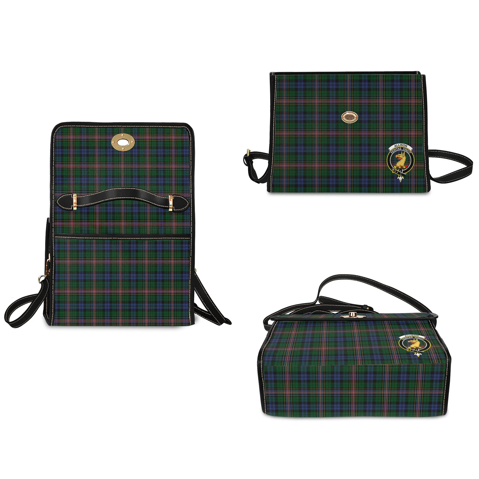 Allison Tartan Waterproof Canvas Bag with Family Crest