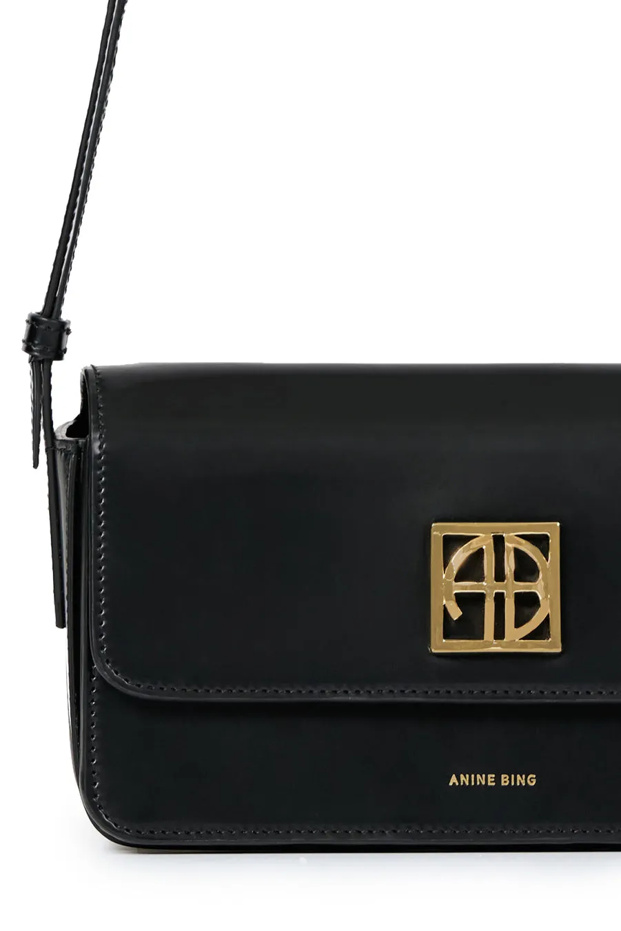 Anine Bing - Elly Crossbody Bag in High Shine Black