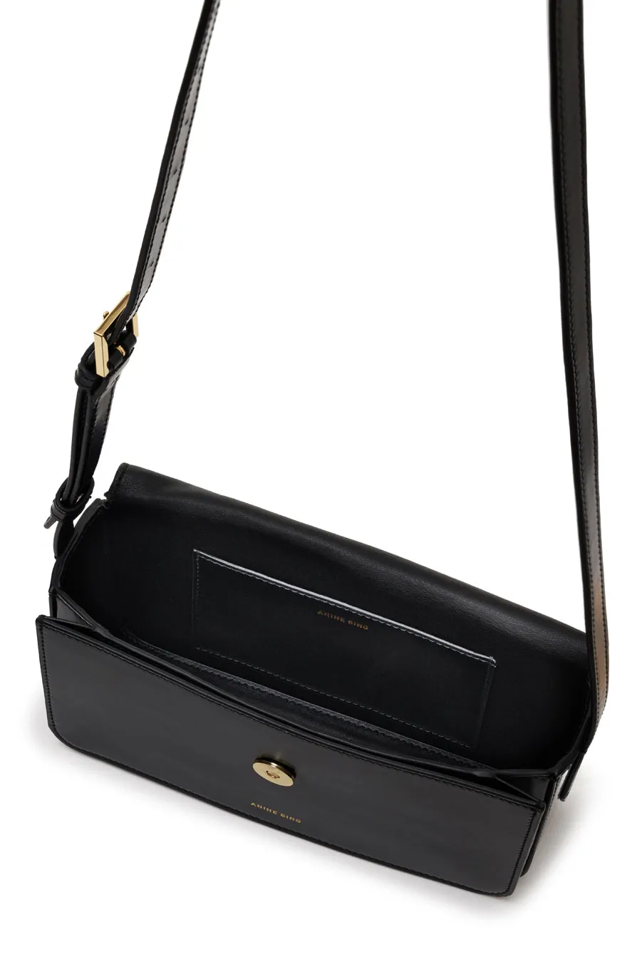 Anine Bing - Elly Crossbody Bag in High Shine Black