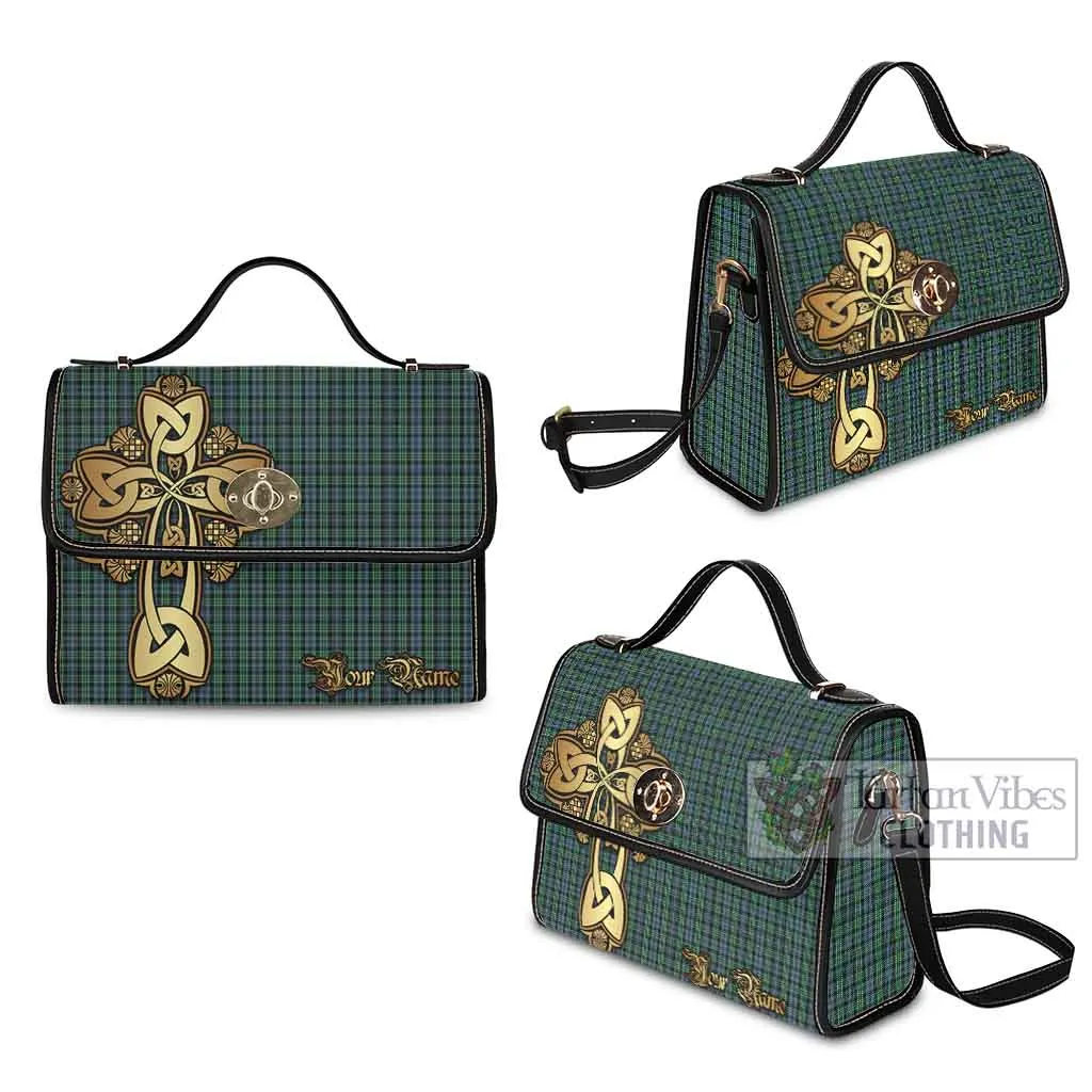 Arbuthnot Tartan Waterproof Canvas Bag Golden Thistle Celtic Cross Style