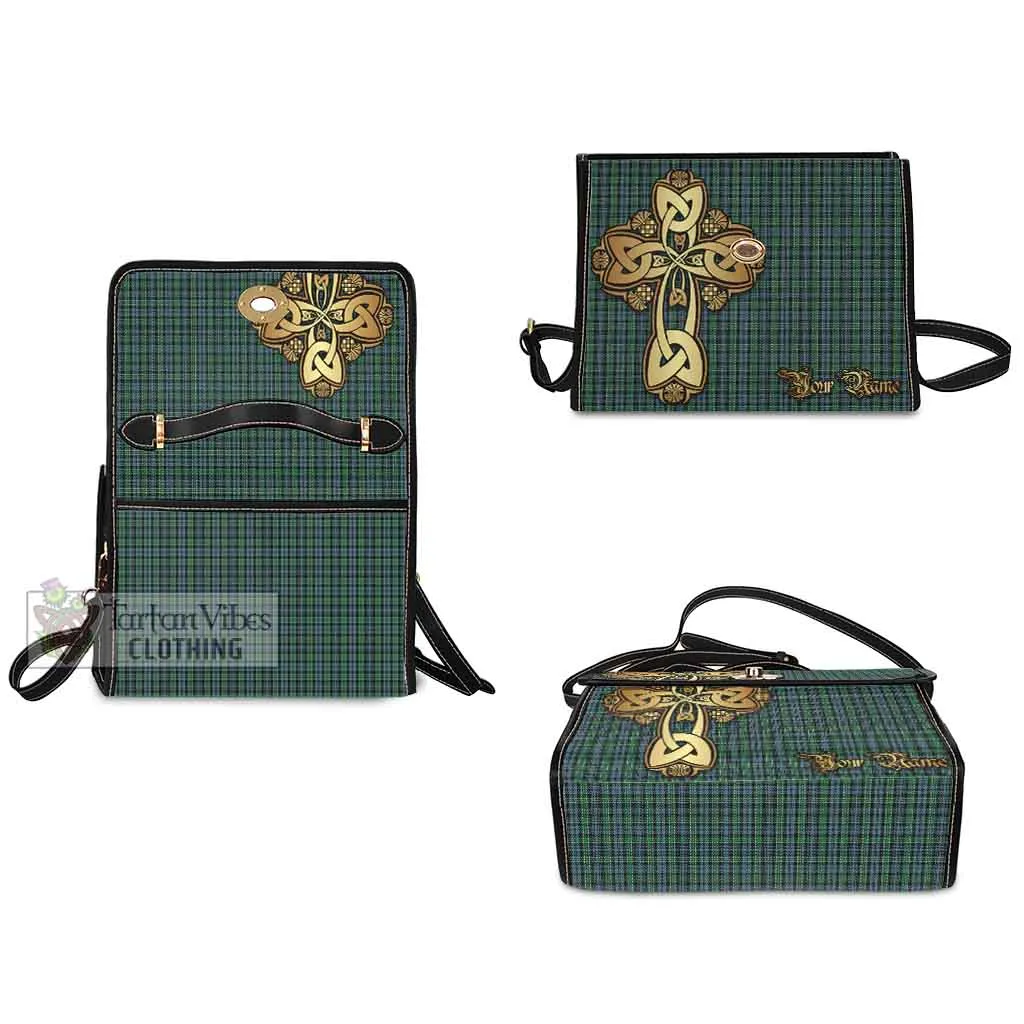 Arbuthnot Tartan Waterproof Canvas Bag Golden Thistle Celtic Cross Style