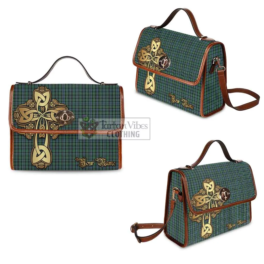 Arbuthnot Tartan Waterproof Canvas Bag Golden Thistle Celtic Cross Style