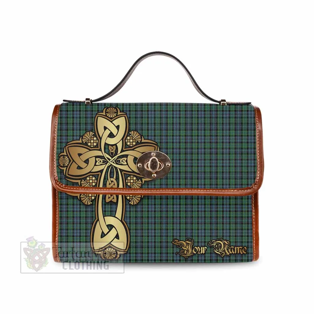 Arbuthnot Tartan Waterproof Canvas Bag Golden Thistle Celtic Cross Style