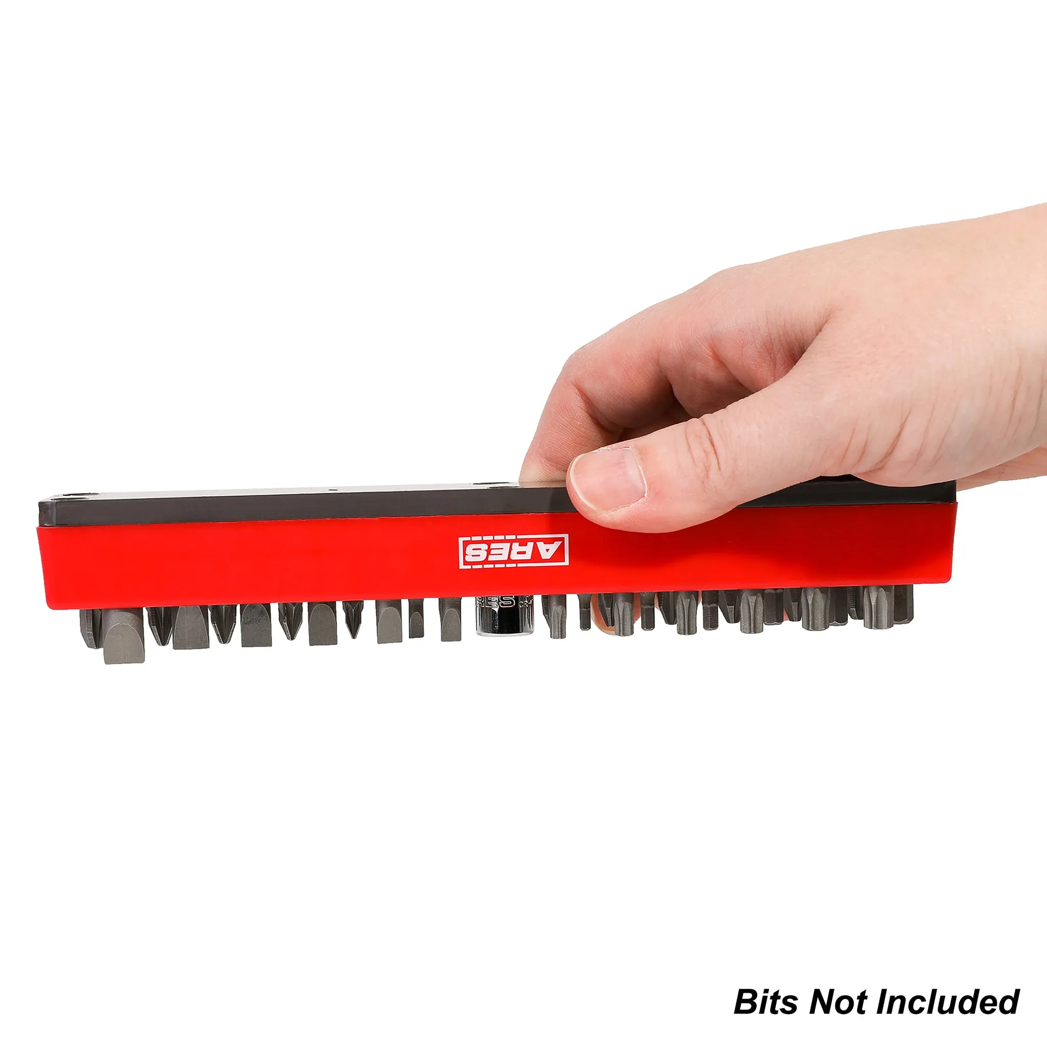 ARES 60011 - Red 37 Hole Hex Bit Organizer with Strong Magnetic Base