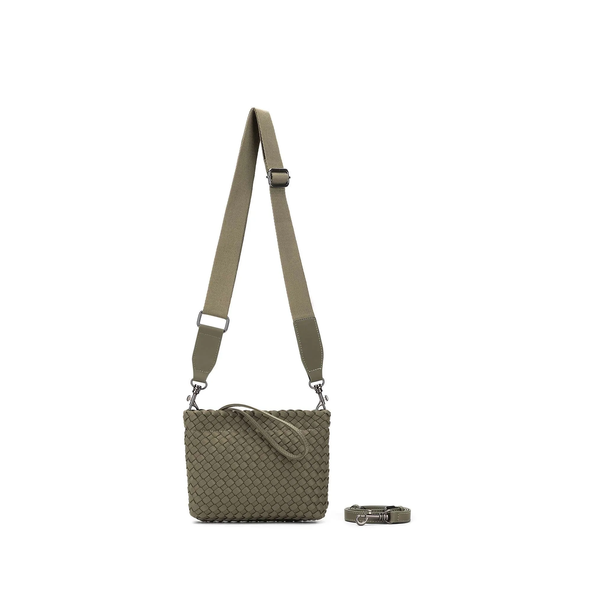 Aria Light Olive Clutch Crossbody Bag