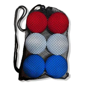 Assorted 6 Pack Lacrosse Balls in Mesh Carry Bag