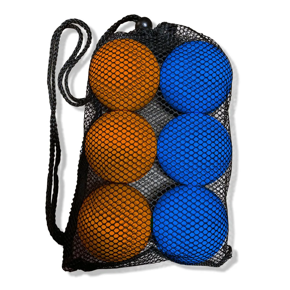 Assorted 6 Pack Lacrosse Balls in Mesh Carry Bag