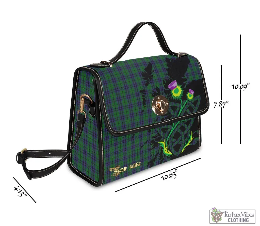 Austin Tartan Waterproof Canvas Bag with Scotland Map and Thistle Celtic Accents