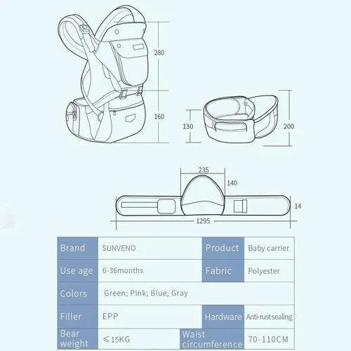 Baby Carrier with Hip-seat