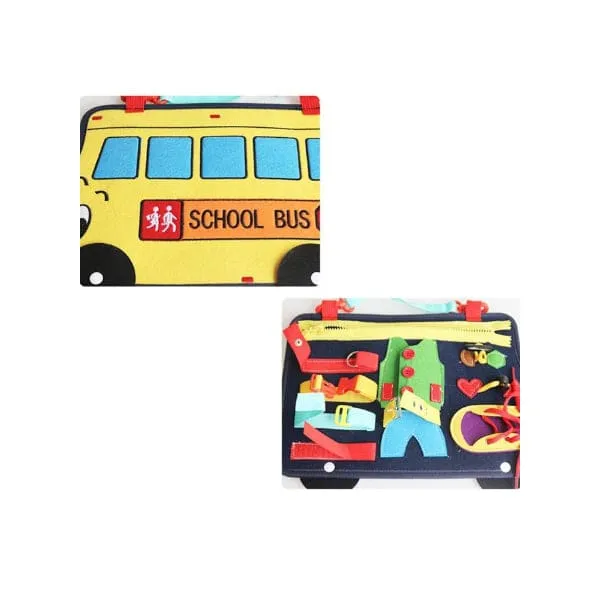 Baby Games 2 3 4 Years Old, for Kids, Educational Toys Life Skills, present and boy, School Bus Shape