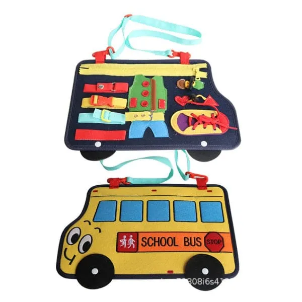 Baby Games 2 3 4 Years Old, for Kids, Educational Toys Life Skills, present and boy, School Bus Shape