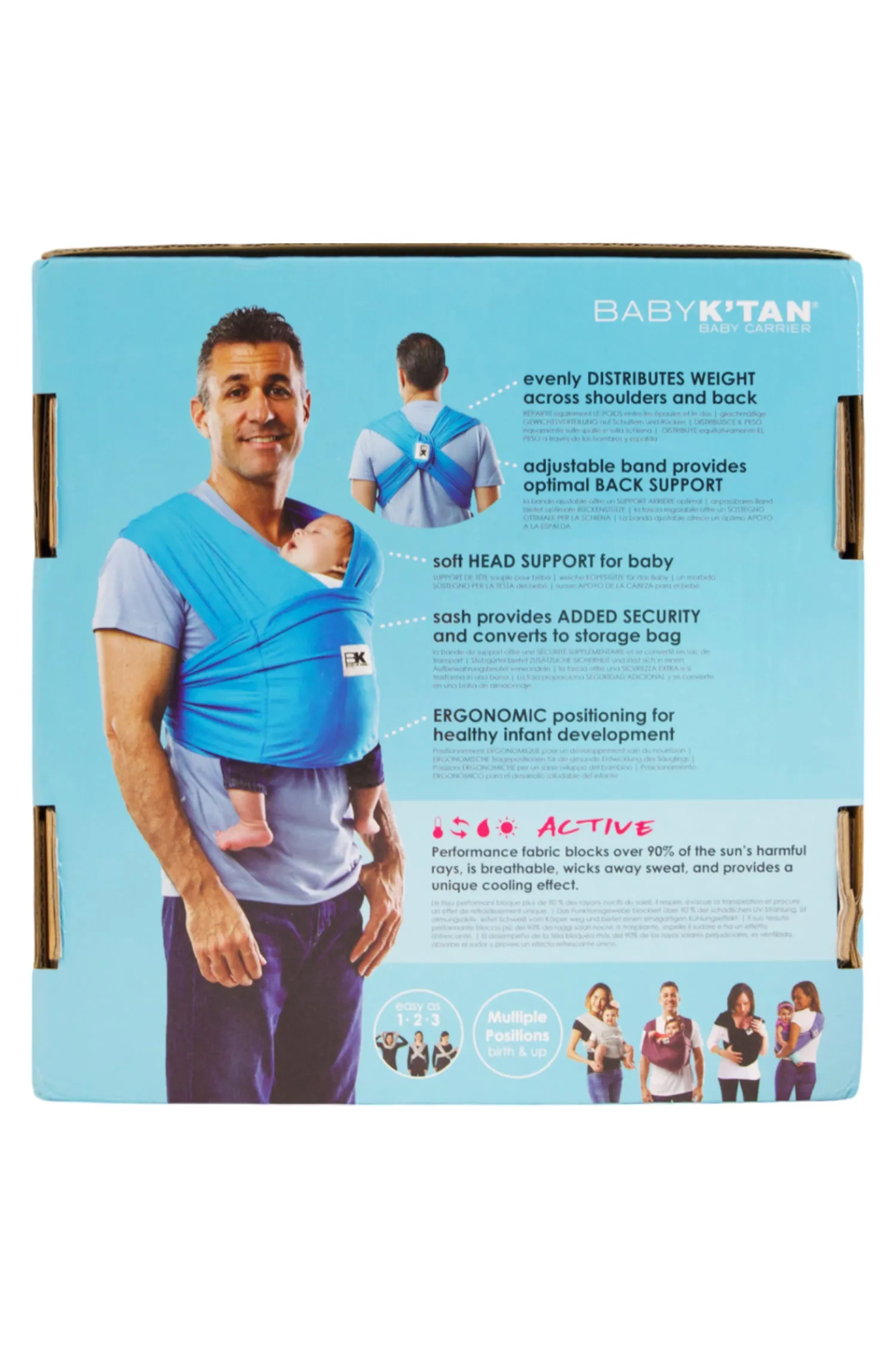 Baby K'tan Active Oasis Baby Carrier - Blue/Turquoise - XL