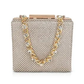 Badgley Mischka Women's Katie Crystal Mini Box Clutch in Gold