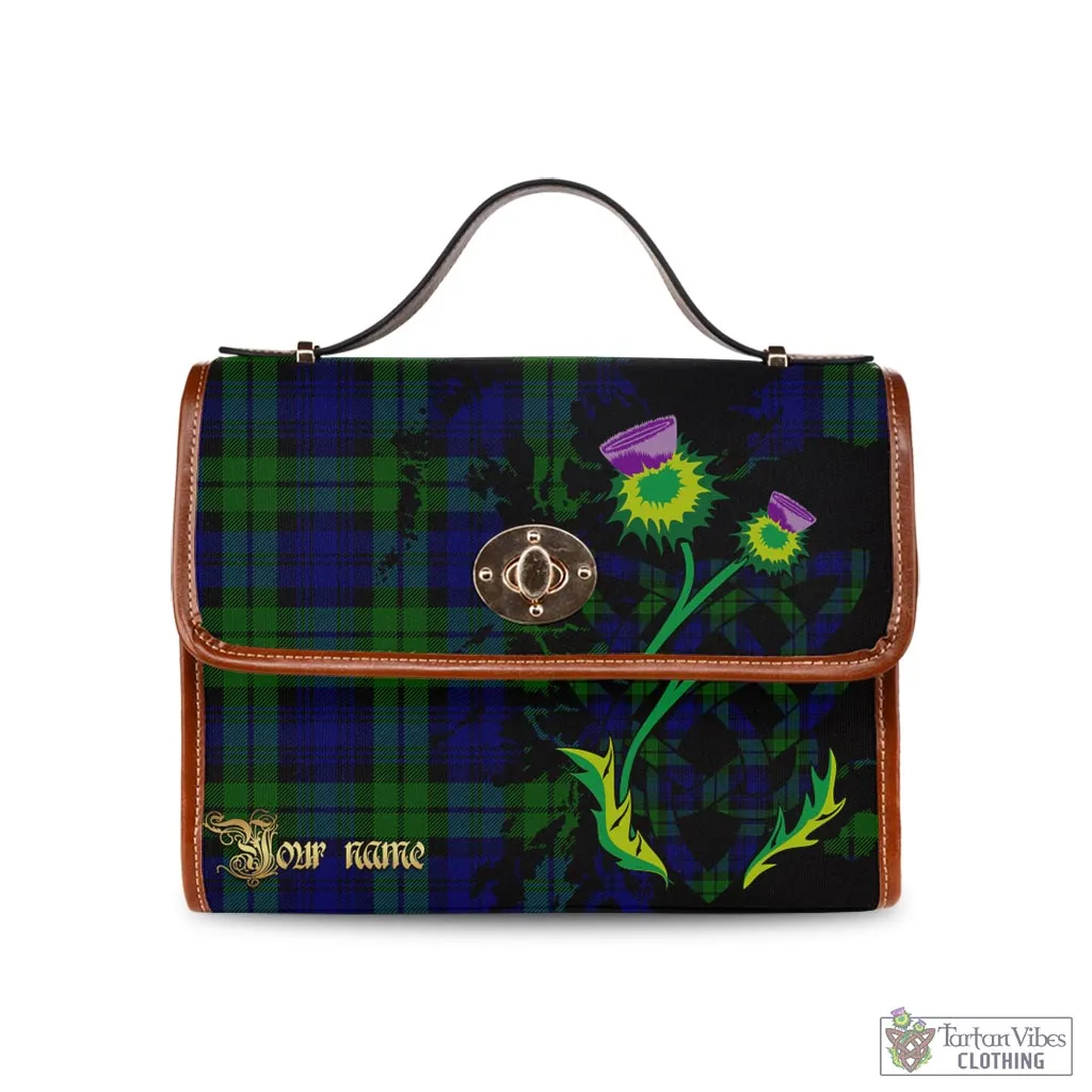 Bannatyne Tartan Waterproof Canvas Bag with Scotland Map and Thistle Celtic Accents