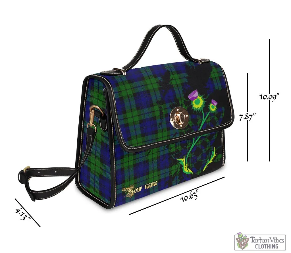 Bannatyne Tartan Waterproof Canvas Bag with Scotland Map and Thistle Celtic Accents