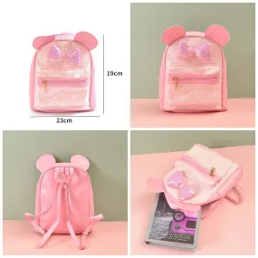 Bear Ear And Bow Theme Small Backpack.