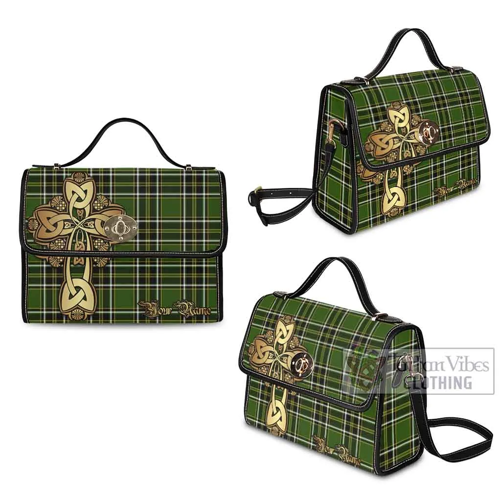 Birmingham Tartan Waterproof Canvas Bag Golden Thistle Celtic Cross Style