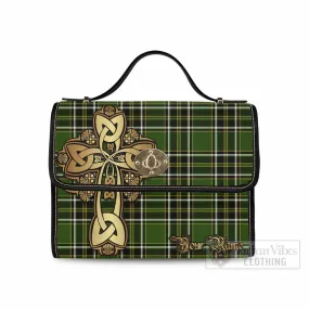 Birmingham Tartan Waterproof Canvas Bag Golden Thistle Celtic Cross Style