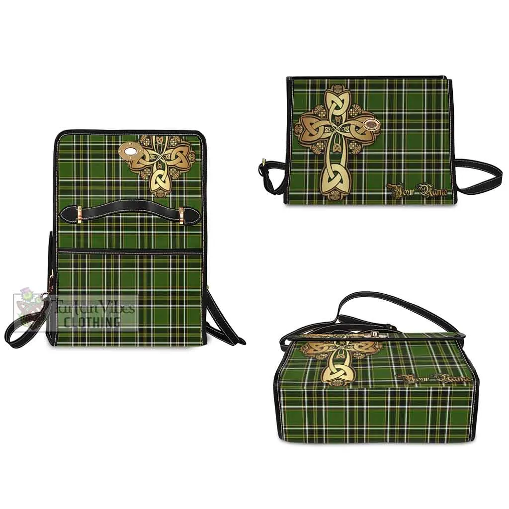 Birmingham Tartan Waterproof Canvas Bag Golden Thistle Celtic Cross Style