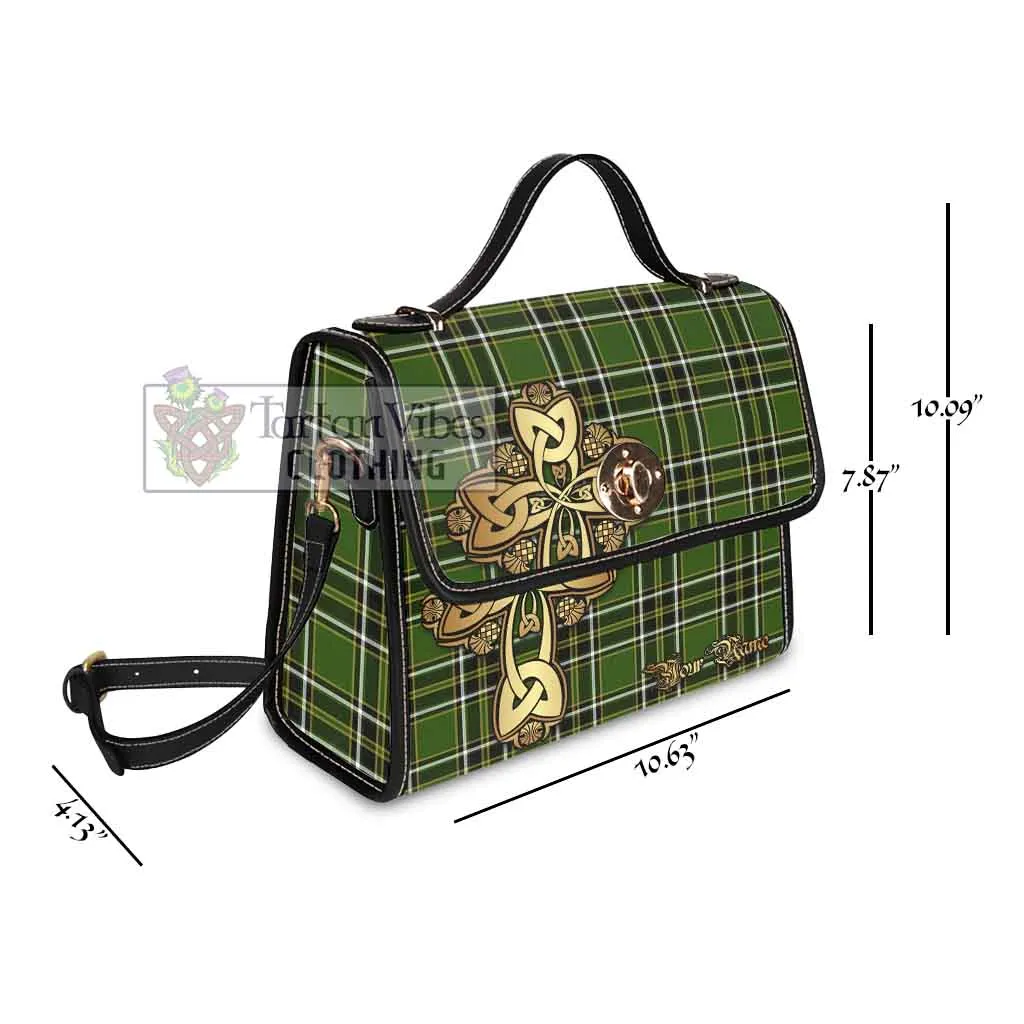 Birmingham Tartan Waterproof Canvas Bag Golden Thistle Celtic Cross Style