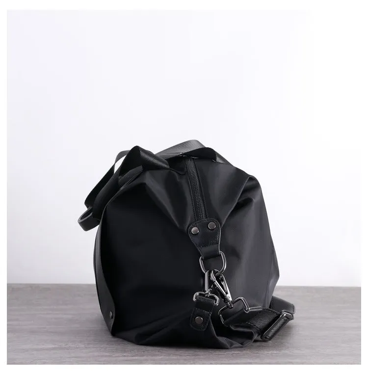 Black Nylon Duffle Bag for Women Black Nylon Crossbody Bag Womens Nylon Travel Bag