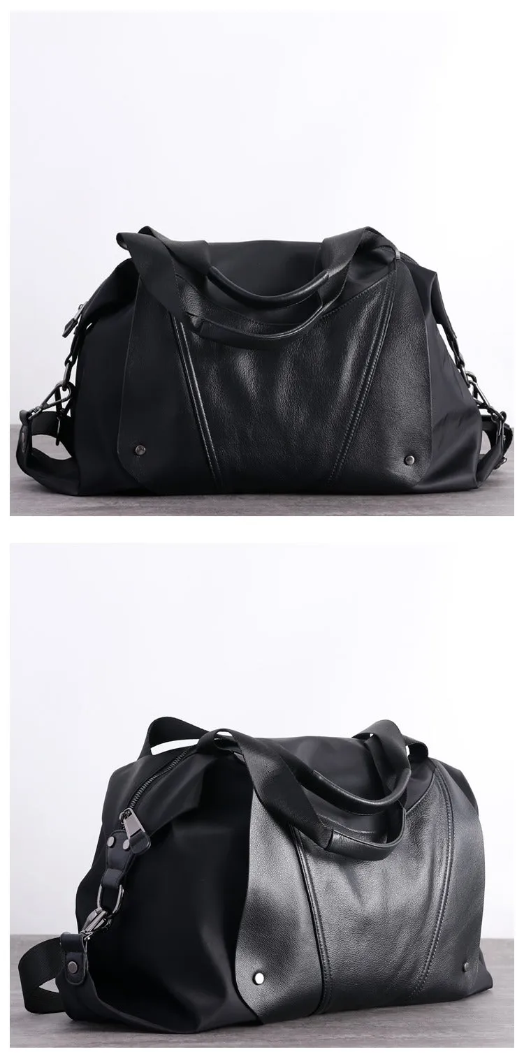 Black Nylon Duffle Bag for Women Black Nylon Crossbody Bag Womens Nylon Travel Bag