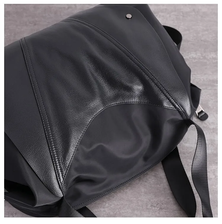 Black Nylon Duffle Bag for Women Black Nylon Crossbody Bag Womens Nylon Travel Bag