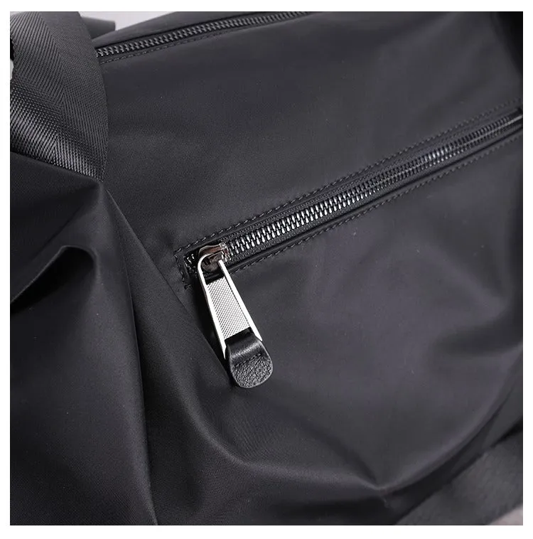 Black Nylon Duffle Bag for Women Black Nylon Crossbody Bag Womens Nylon Travel Bag