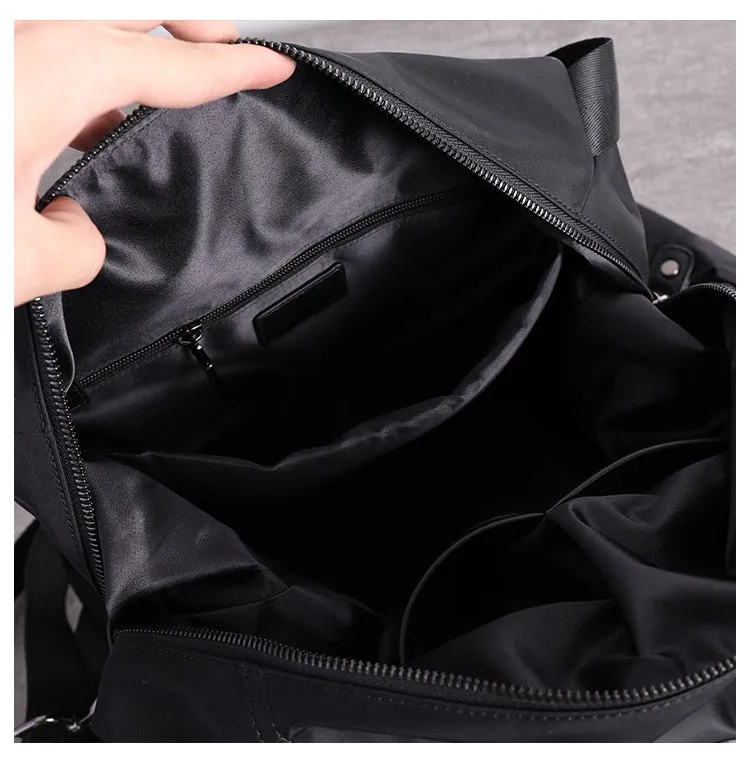 Black Nylon Duffle Bag for Women Black Nylon Crossbody Bag Womens Nylon Travel Bag