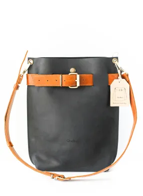 Black w/Brown Leather Bag