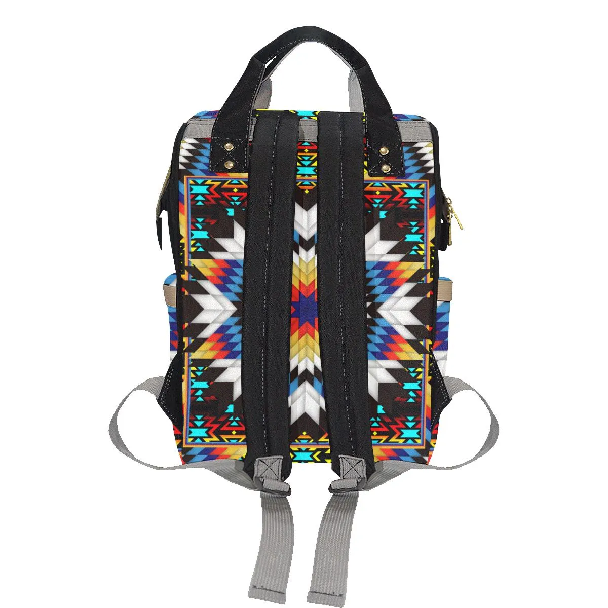 Blackfire and Turquoise Star Multi-Function Diaper Backpack