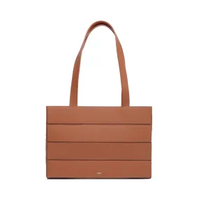 Block Medium Foldable Tote Bag - Brown