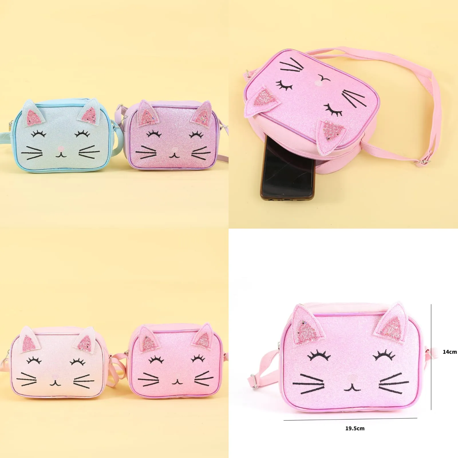 Blushing  Cat Side Sling Bag.