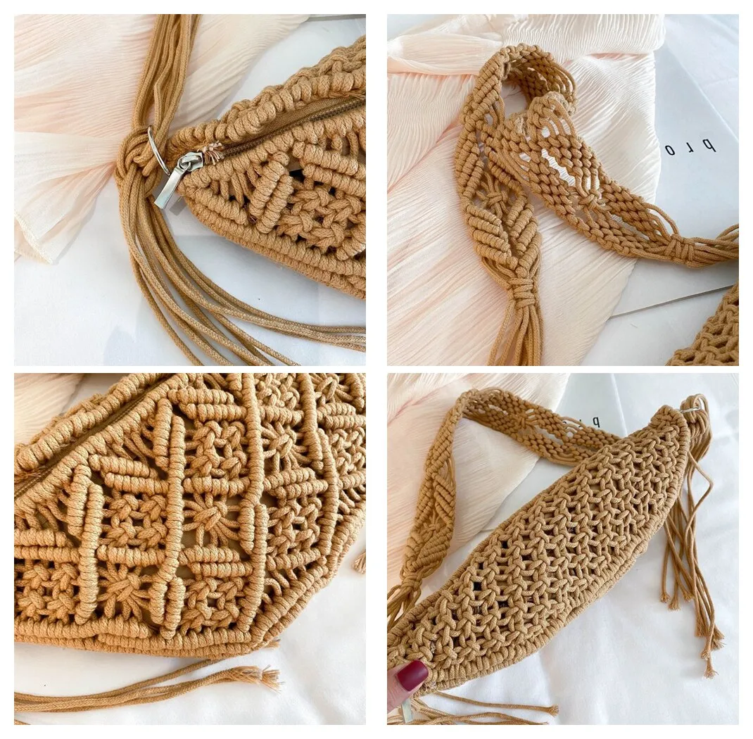 Bohemian Style Female Crochet Cotton Waist Pack