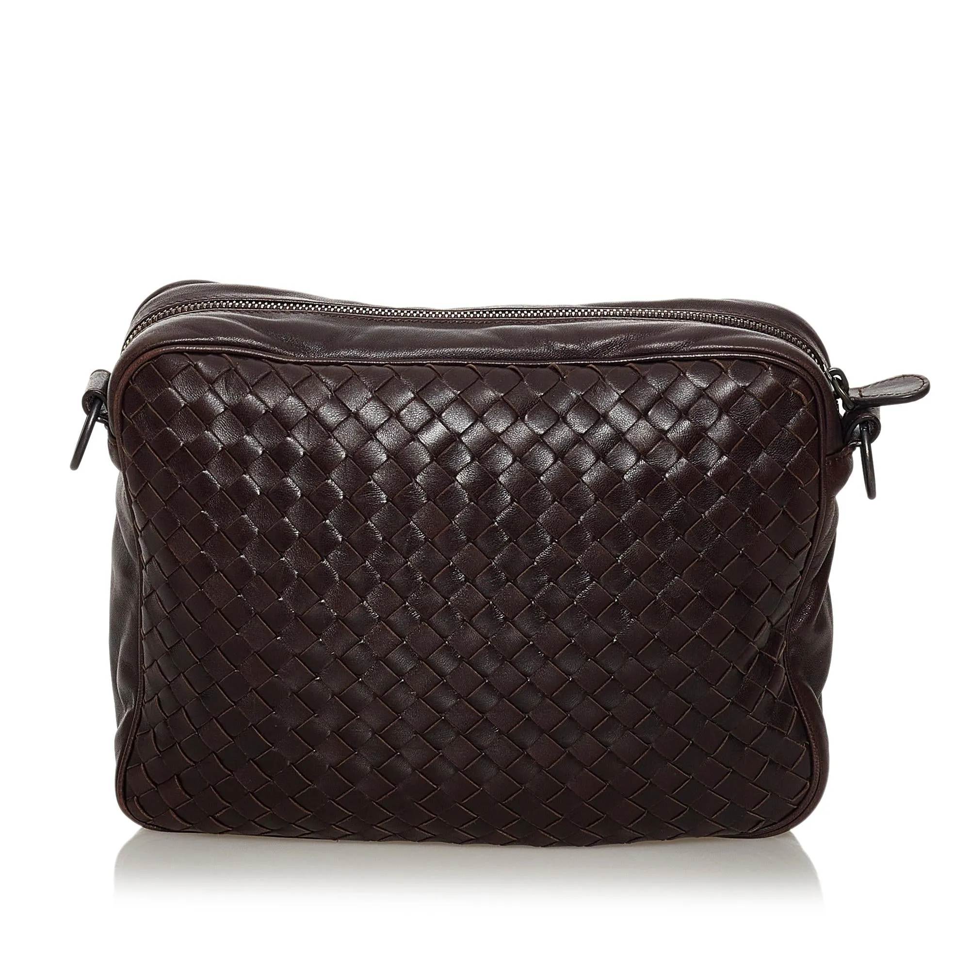 Bottega Veneta Intrecciato Leather Crossbody Bag (SHG-33424)