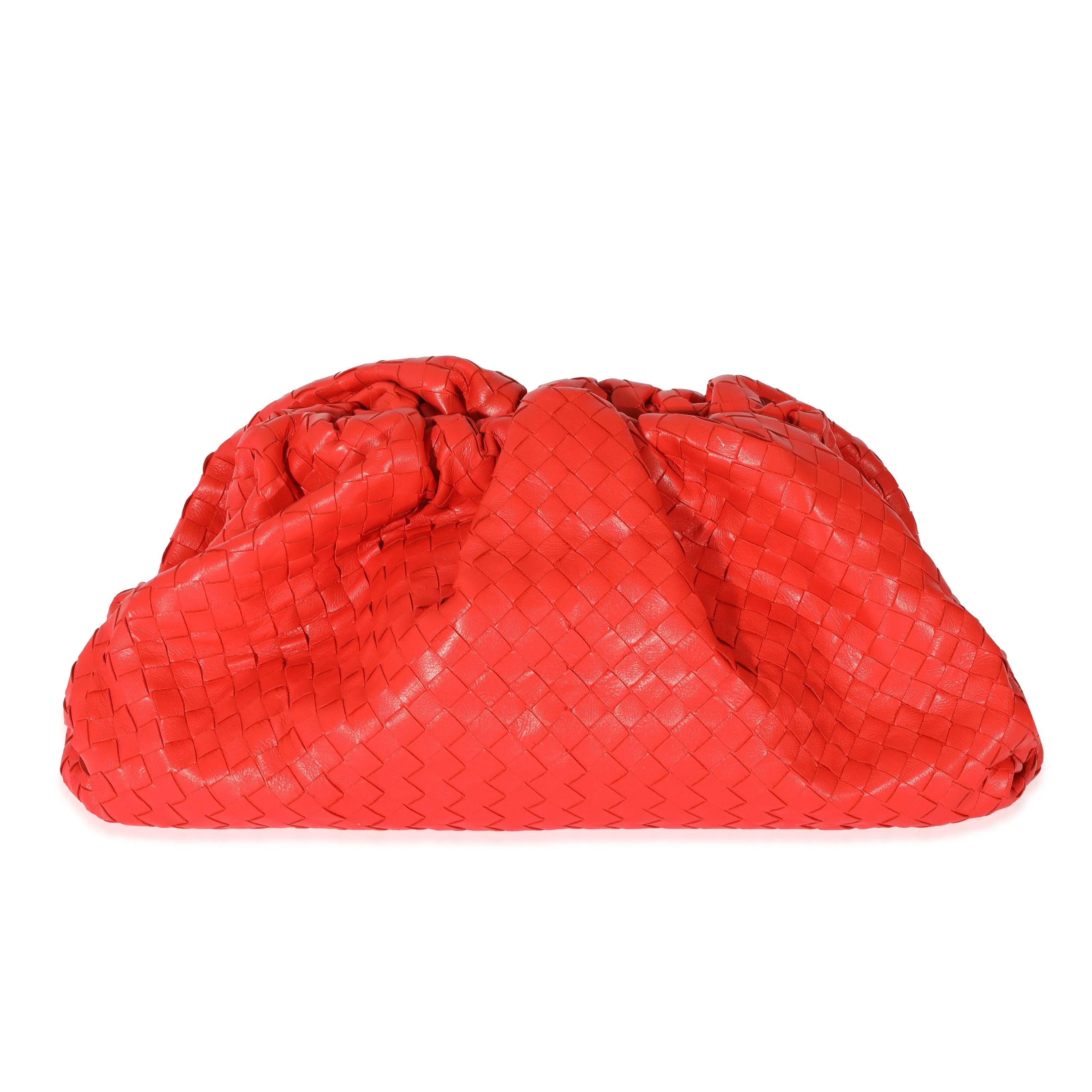 Bottega Veneta Red Intrecciato Leather Maxi The Pouch