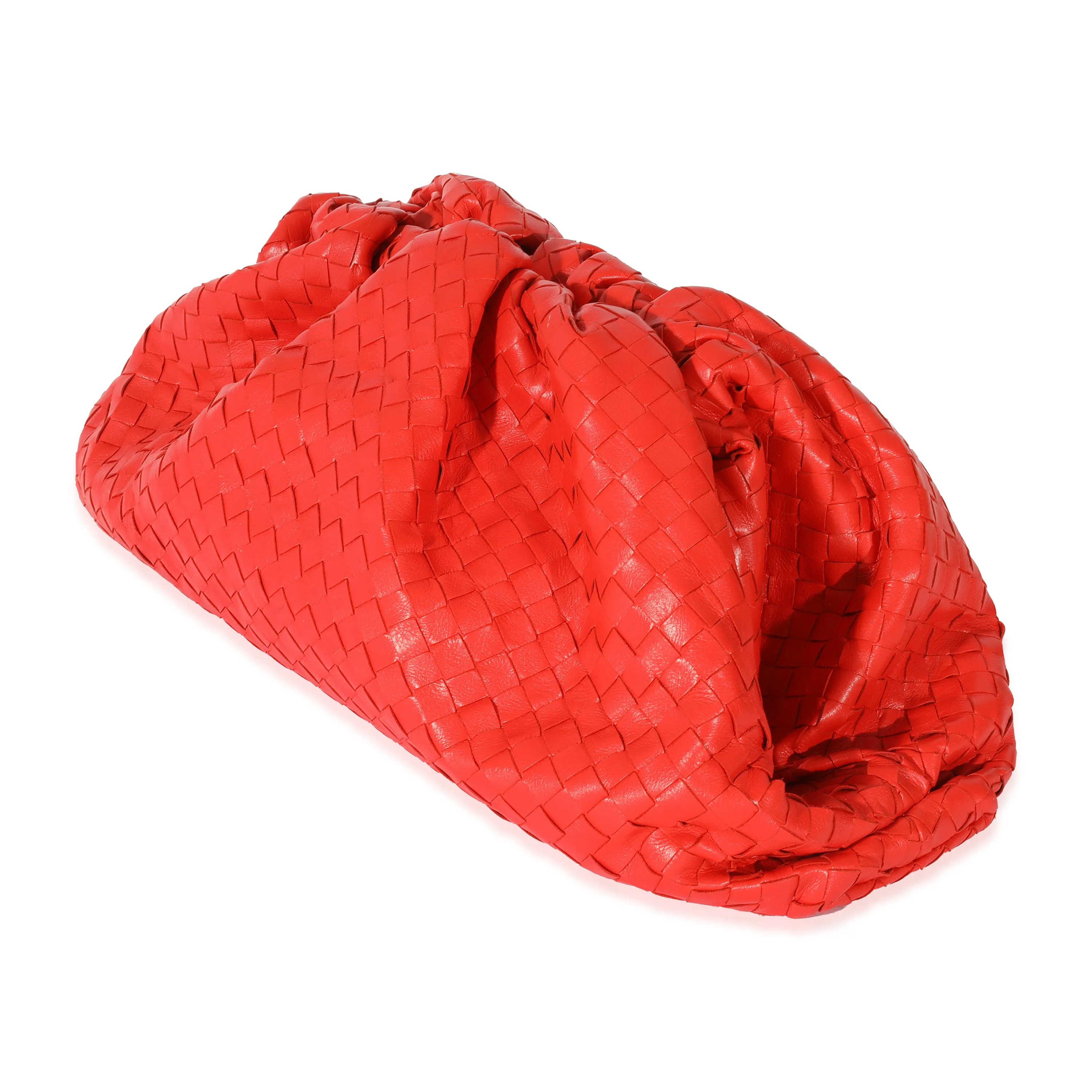 Bottega Veneta Red Intrecciato Leather Maxi The Pouch