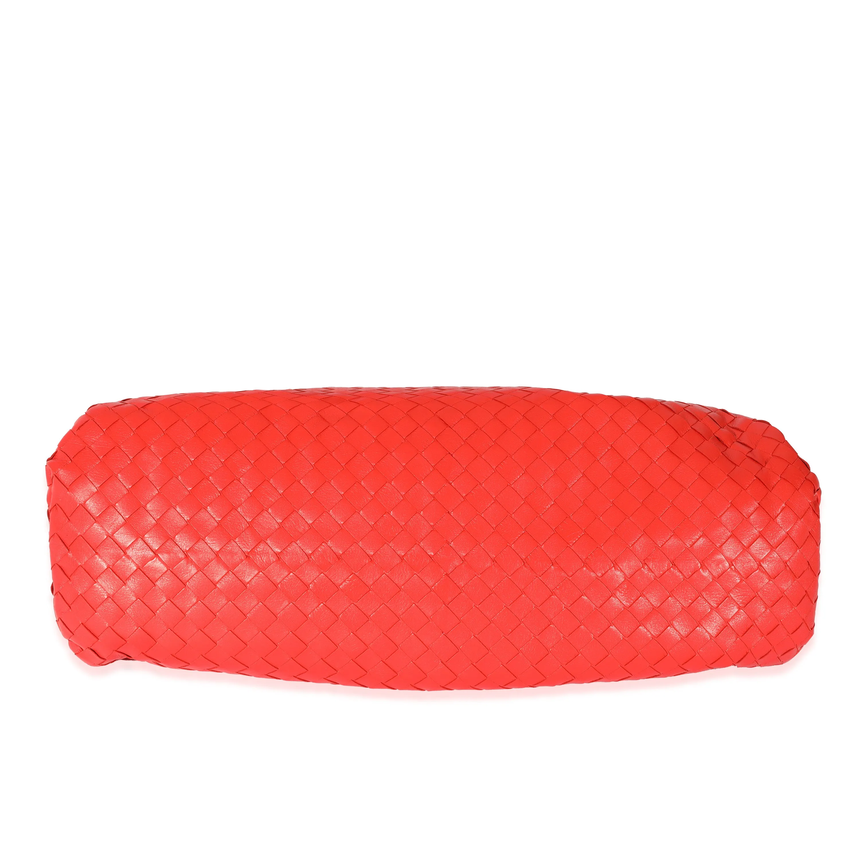 Bottega Veneta Red Intrecciato Leather Maxi The Pouch