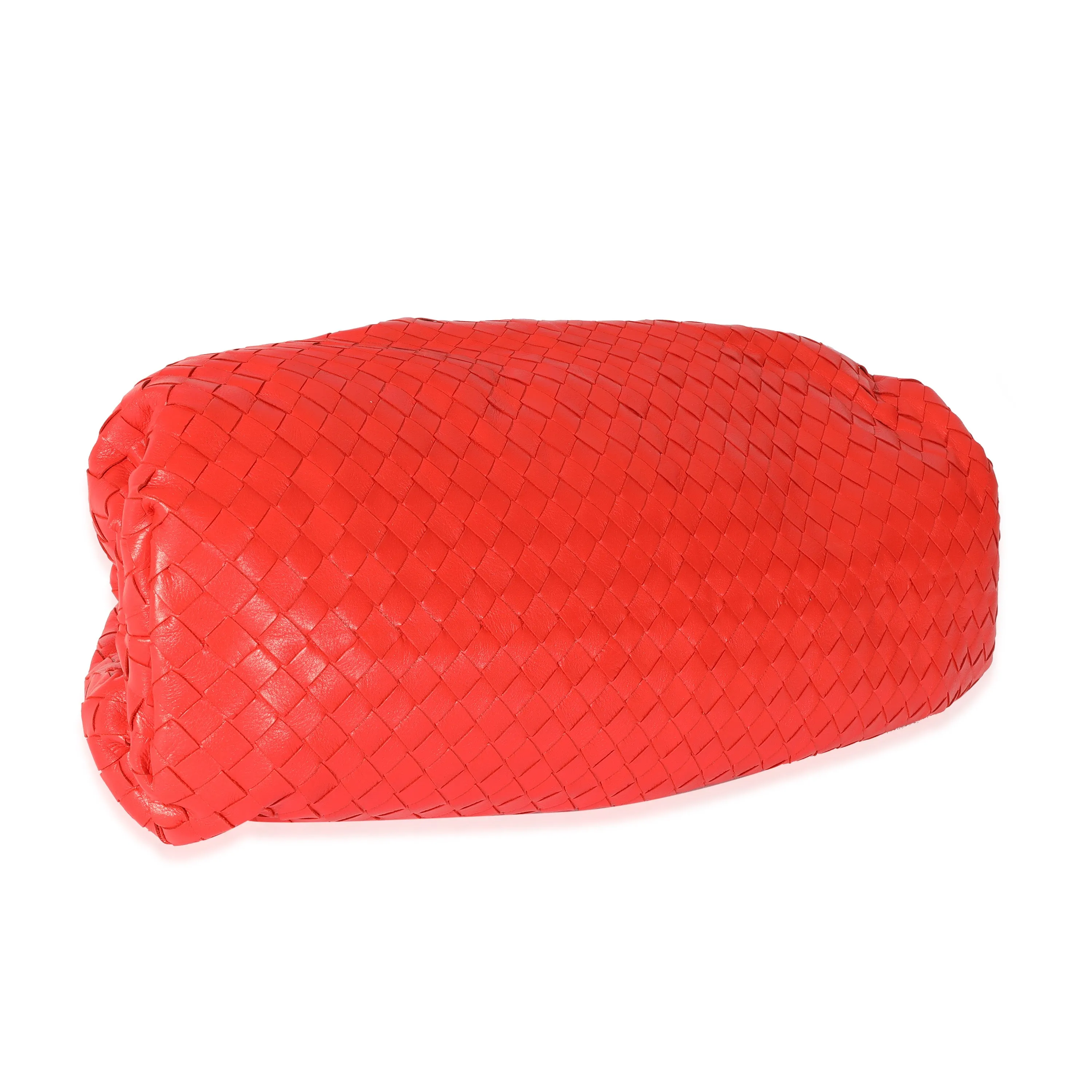 Bottega Veneta Red Intrecciato Leather Maxi The Pouch