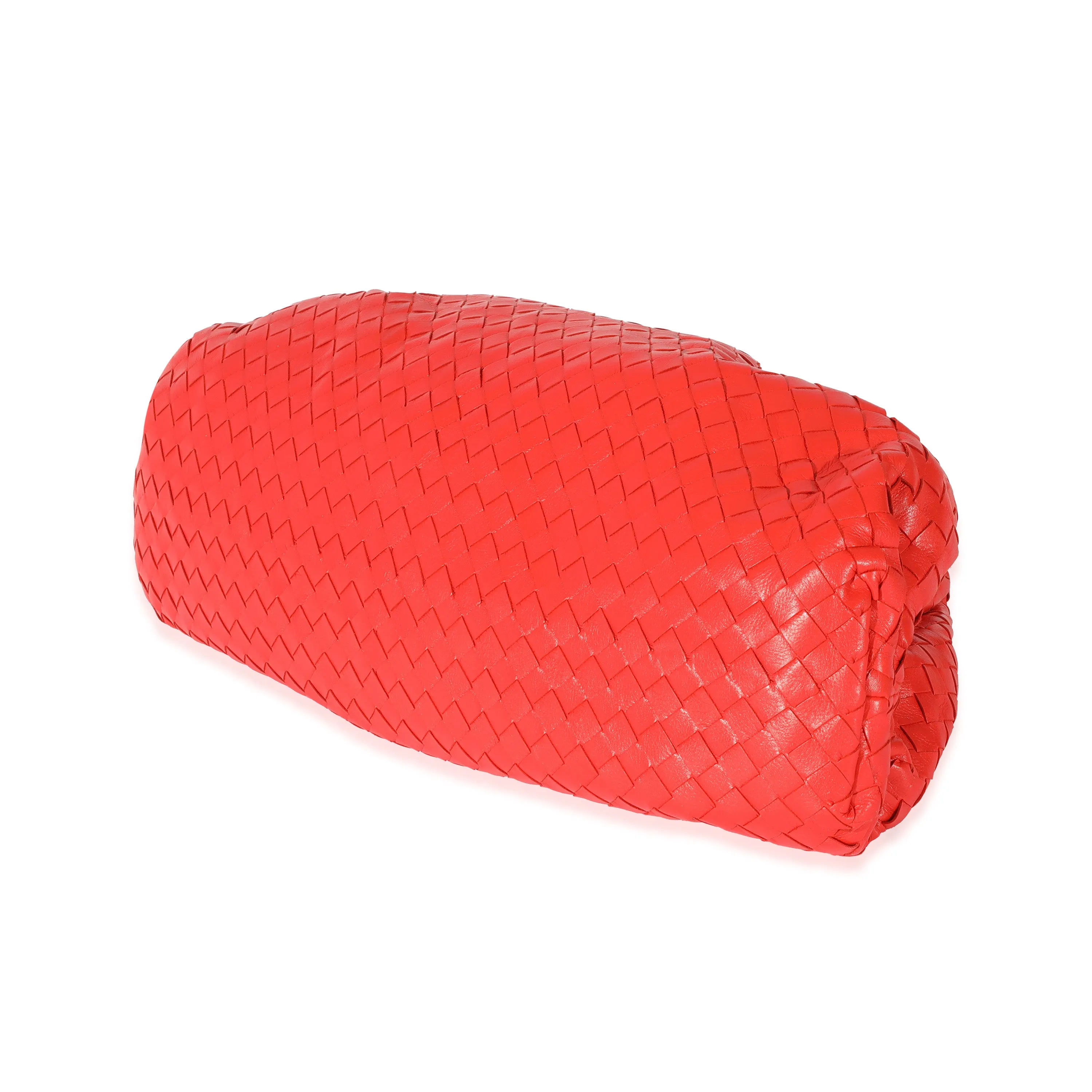 Bottega Veneta Red Intrecciato Leather Maxi The Pouch